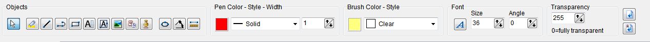 TIFF annotations toolbar