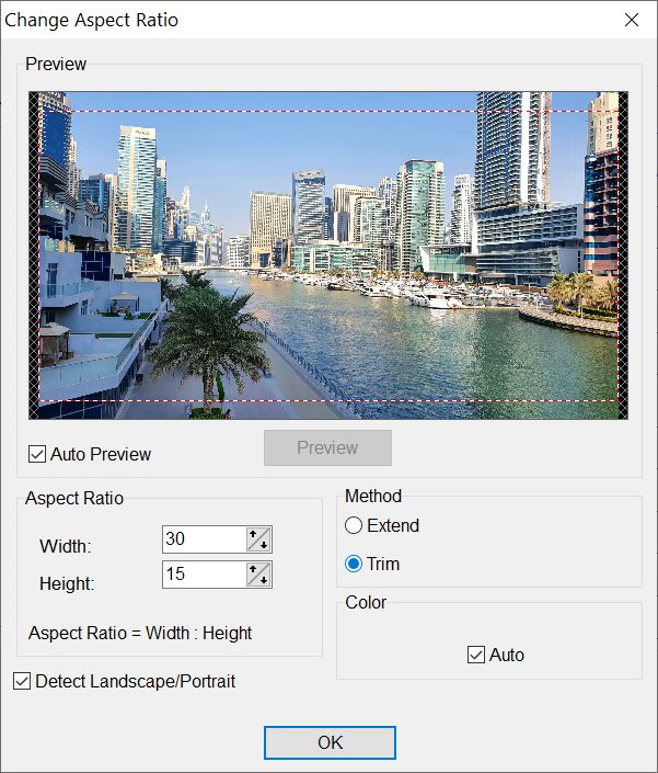Change aspect ratio - method 2